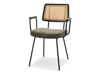 Produkt: Krzesło cecil khaki tkanina rattan, podstawa czarny