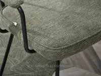 Krzesło rattanowe retro CECIL KHAKI TKANINA  - komfortowe siedzisko krzesła