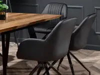 Krzesło skórzane do jadalni CHIARA CZARNY EKOSKÓRA - praktyczne krzesło do kuchni