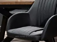 Krzesło skórzane do jadalni CHIARA CZARNY EKOSKÓRA - stylowe krzesło z wygodnym siedziskiem