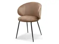 Welurowe beżowe krzesło CINDY - ZŁOTA PODSTAWA - możliwość zmiany koloru nóg na czarny