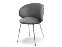 Produkt: Krzesło cindy grafit welur, podstawa chrom