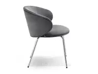 Krzesło tapicerowane welurem CINDY GRAFIT NOGA CHROM - profil