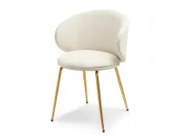 Produkt: Krzesło cindy kremowy welur, podstawa złoty