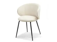 Modne krzesło glamour CINDY KREMOWY WELUR - ZŁOTY - możliwość zmiany nogi na czarny kolor