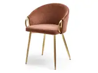 Produkt: Krzesło clara miedziany tkanina, podstawa złoty