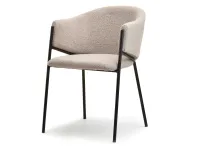 Produkt: Krzesło cloe beżowy boucle, podstawa czarny