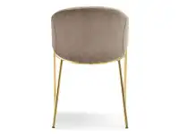 Krzesło tapicerowane beżowe CLOE NA ZŁOTYCH NOGACH - tył
