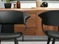 Wygodne krzesło do jadalni ELINA CZARNE DREWNO-CZARNY - nowoczesna forma
