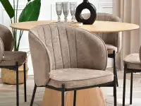 Krzesło kubełkowe FELICE BEŻOWE NA CZARNYCH NOGACH - komfortowe siedzisko