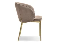 Beżowe krzesło na złotych nogach FELICE do jadalni - profil