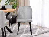 Krzesło tapicerowane GASPAR SZARY - CZARNE NOGI - przód