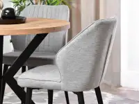 Krzesło tapicerowane GASPAR SZARY - CZARNE NOGI - bok siedziska