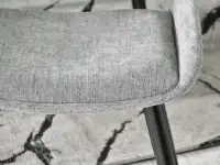 Krzesło tapicerowane tkaniną KANSAS SZARE I CZARNE NOGI - stylowa tapicerka