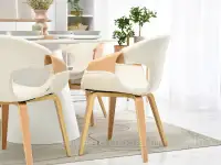 Krzesło baranek z giętego drewna KORA KREMOWY - DĄB - krzesło boucle