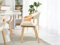 Krzesło baranek z giętego drewna KORA KREMOWY - DĄB -  krzesło skandynawskie
