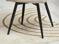 Pikowane krzesło welurowe LOGAN ROT BEŻ - CZARNY - metalowa podstawa