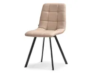 Produkt: Krzesło lugo beżowy skóra ekologiczna, podstawa czarny