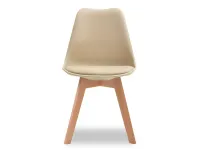 Krzesło kuchenne na drewnianych nogach LUIS WOOD BEŻ - BUK - przód