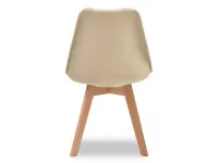 Krzesło kuchenne na drewnianych nogach LUIS WOOD BEŻ - BUK - tył