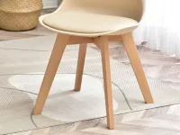Krzesło kuchenne na drewnianych nogach LUIS WOOD BEŻ - BUK - charakterystyczne detale