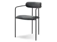 Produkt: Krzesło malaga grafit welur, podstawa czarny