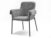 Szare krzesło tapicerowane MATIAS - CZARNE NOGI