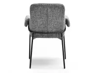 Szare krzesło tapicerowane MATIAS - CZARNE NOGI - tył