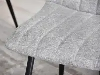 Krzesło tapicerowane kuchenne MEGAN SZARE - CZARNE NOGI - mięsista tkanina