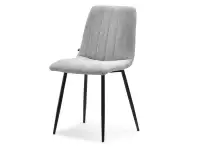 Krzesło tapicerowane kuchenne MEGAN SZARE - CZARNE NOGI - półprofil