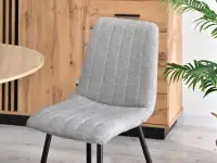 Krzesło tapicerowane kuchenne MEGAN SZARE - CZARNE NOGI - bryła modelu