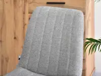 Krzesło tapicerowane kuchenne MEGAN SZARE - CZARNE NOGI - pionowe przeszycia w oparciu
