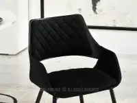 Krzesło tapicerowane do jadalni MORGAN CZARNY WELUR - wygodne siedzisko