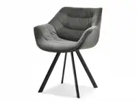 Produkt: Krzesło nadia szary welur, podstawa czarny