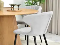 Krzesło do jadalni NICOL SZARE - CZARNE NOGI - charakterystyczne detale