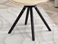 Krzesło obrotowe do kuchni LUIS ROT BEŻOWE - CZARNE NOGI - drewniana podstawa