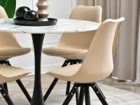 Krzesło obrotowe do kuchni LUIS ROT BEŻOWE - CZARNE NOGI - charakterystyczne detale