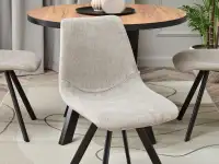 Stylowe krzesło do stołu PROXI BEŻ - CZARNA NOGA - komfortowe siedzisko