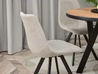 Stylowe krzesło do stołu PROXI BEŻ - CZARNA NOGA - subtelny tył