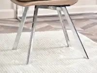 Eleganckie krzesło pikowane PUNTI EKO-SKÓRA NOGI CHROM - chromowana podstawa