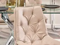 Eleganckie krzesło pikowane PUNTI EKO-SKÓRA NOGI CHROM - pikowania