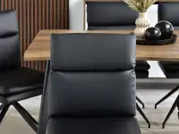 Loftowe krzesło ze skóry RALPH CZARNE NA STALOWEJ NODZE - charakterystyczne detale