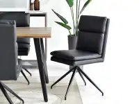 krzesło ralph czarny skóra ekologiczna, podstawa czarny