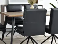 Loftowe krzesło ze skóry RALPH CZARNE NA STALOWEJ NODZE - tył siedziska