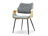 Produkt: Krzesło renzo dąb-szary welur, podstawa czarny