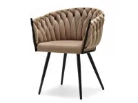 Produkt: Krzesło rosa cappuccino welur, podstawa czarny