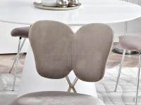Krzesło GLAMOUR DO TOALETKI WINGS BEŻ NOGA CHROM - designerskie oparcie