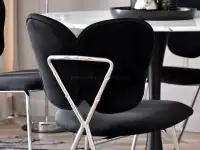 Krzesło do jadalni z weluru WINGS - NOGA CHROM - oryginalne krzesło do salonu