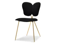 Produkt: Krzesło wings czarny welur, podstawa złoty