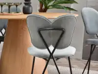 Krzesło welurowe WINGS SZARE- CZARNE NOGI - krzesło z oryginalnym designem